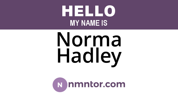 Norma Hadley