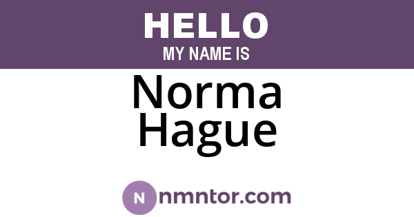 Norma Hague