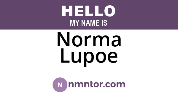 Norma Lupoe
