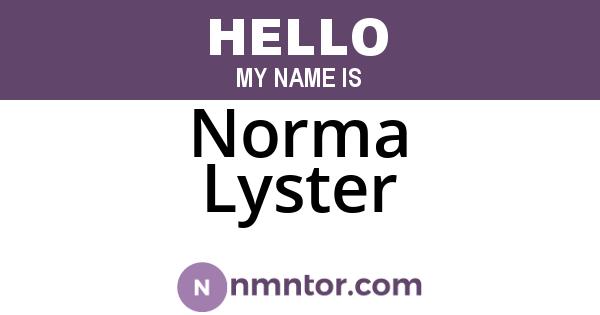 Norma Lyster