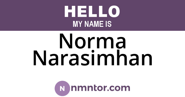 Norma Narasimhan