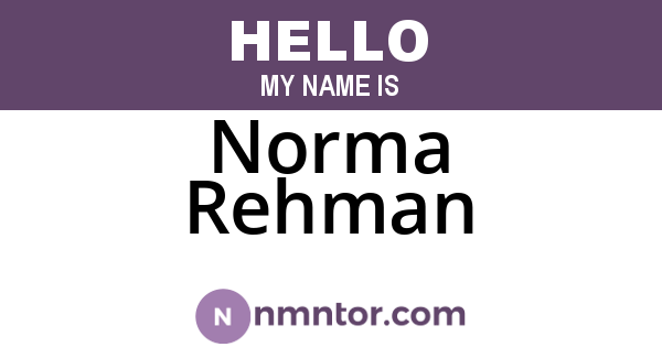 Norma Rehman