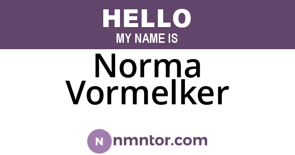 Norma Vormelker