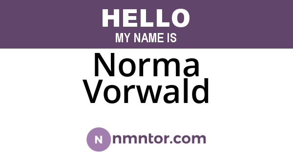 Norma Vorwald