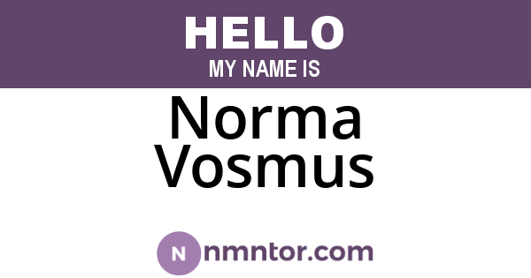 Norma Vosmus