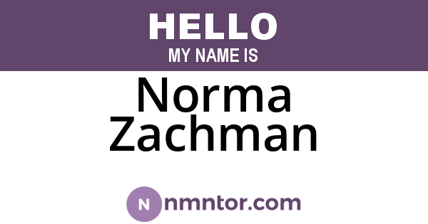 Norma Zachman