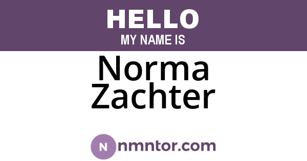 Norma Zachter