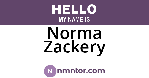 Norma Zackery