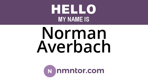Norman Averbach