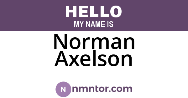 Norman Axelson