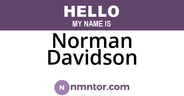 Norman Davidson
