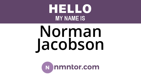 Norman Jacobson