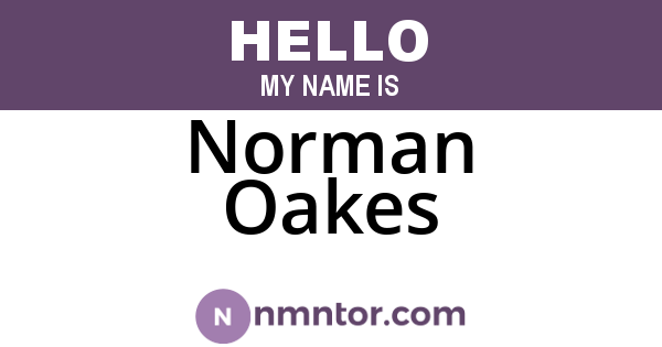 Norman Oakes