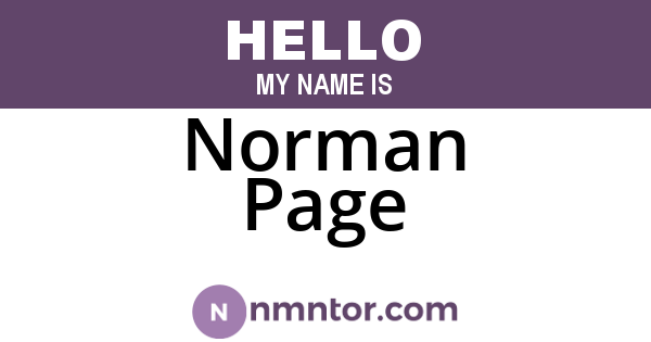 Norman Page