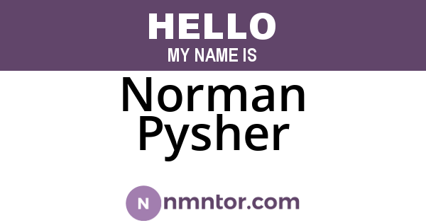 Norman Pysher