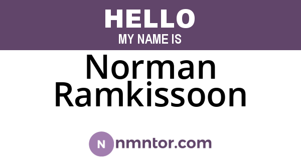 Norman Ramkissoon