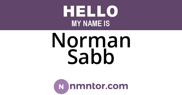 Norman Sabb