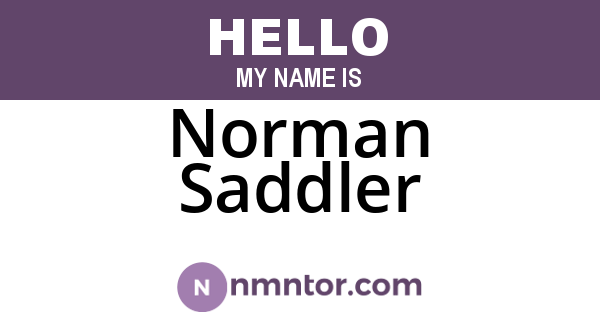 Norman Saddler