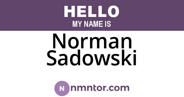 Norman Sadowski