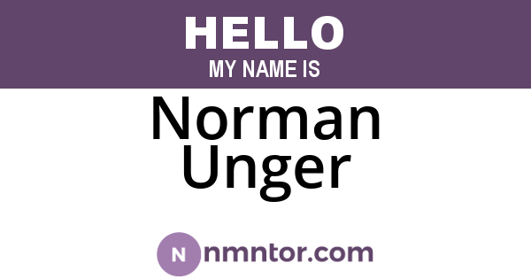 Norman Unger