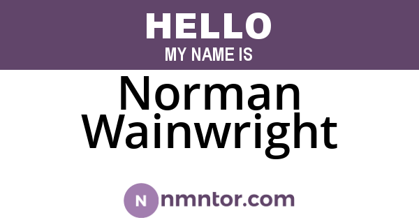 Norman Wainwright
