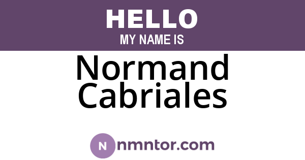 Normand Cabriales