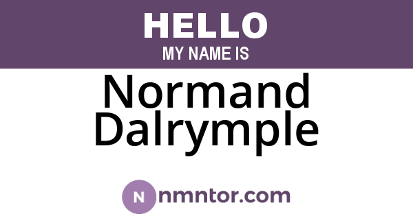 Normand Dalrymple