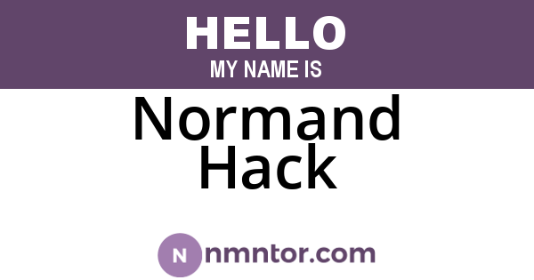 Normand Hack