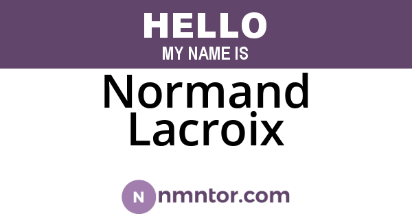 Normand Lacroix