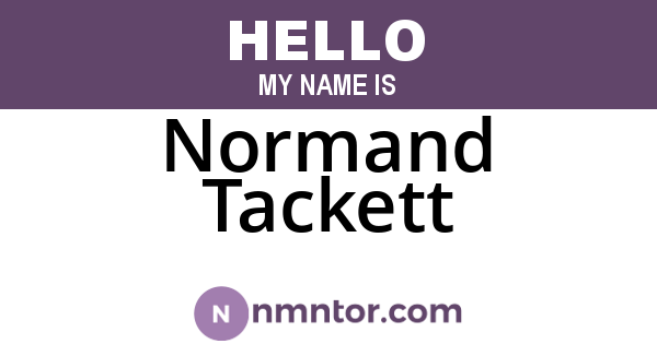 Normand Tackett
