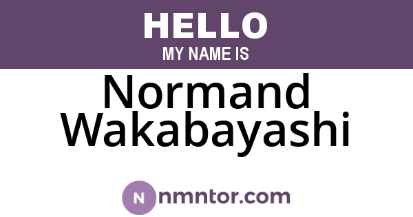 Normand Wakabayashi
