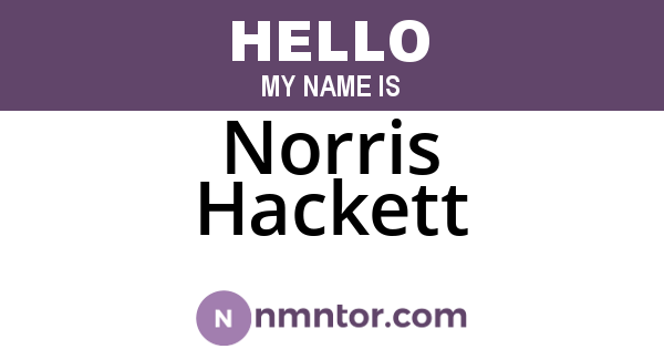 Norris Hackett