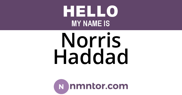 Norris Haddad