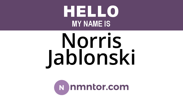 Norris Jablonski