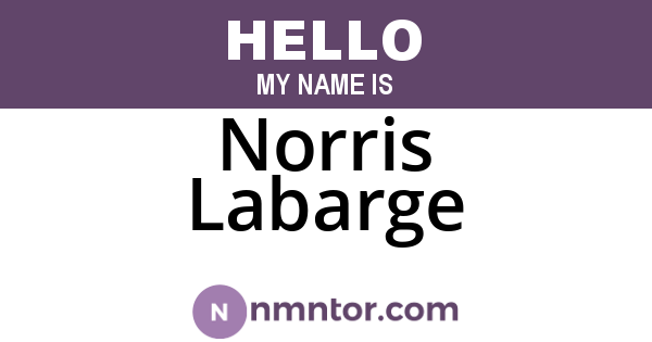 Norris Labarge