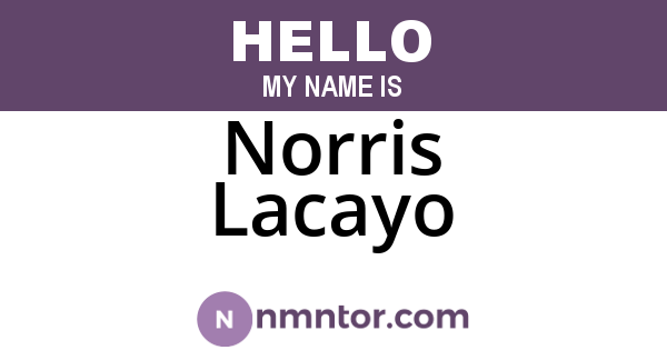 Norris Lacayo