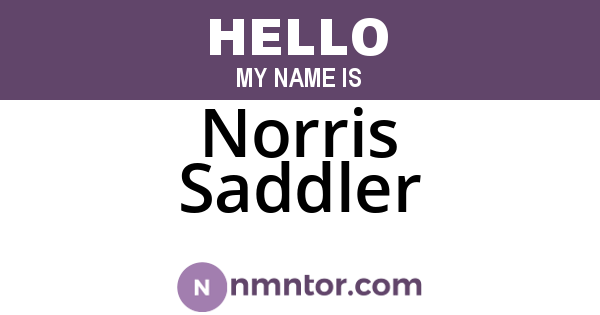 Norris Saddler