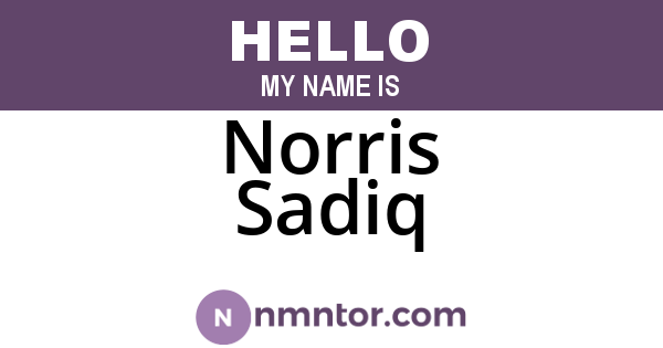 Norris Sadiq