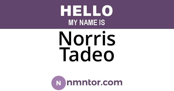 Norris Tadeo