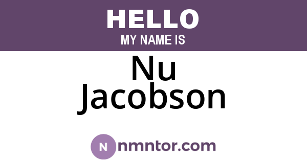 Nu Jacobson