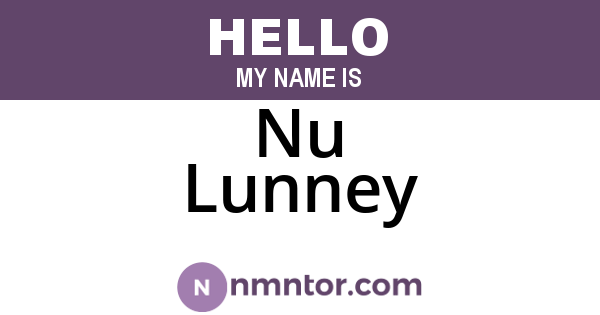 Nu Lunney