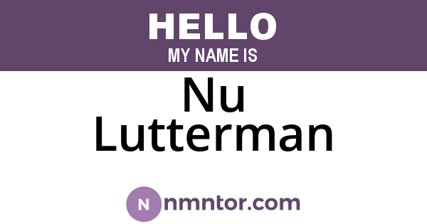 Nu Lutterman