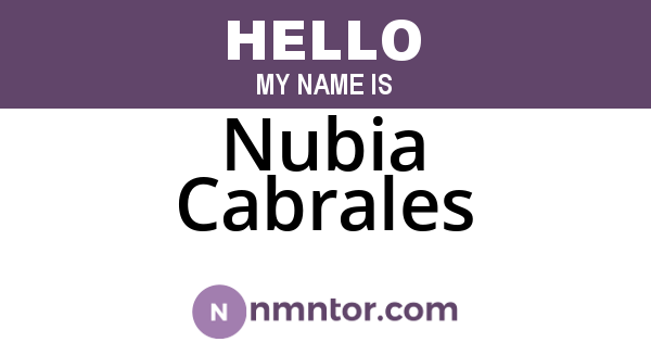 Nubia Cabrales