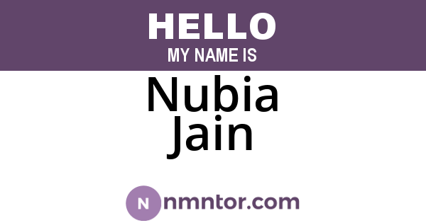 Nubia Jain