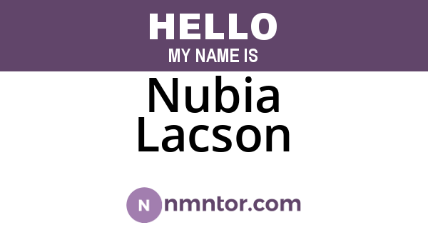 Nubia Lacson