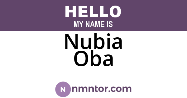 Nubia Oba