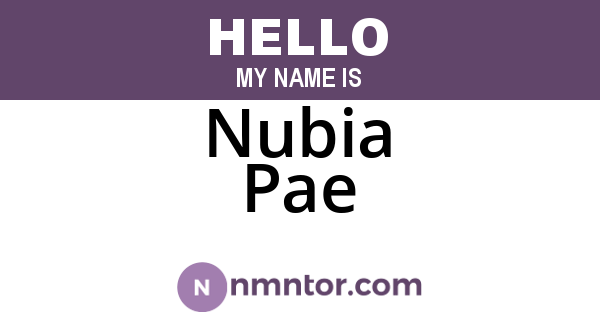 Nubia Pae