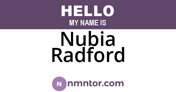 Nubia Radford