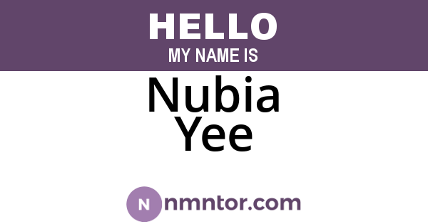 Nubia Yee