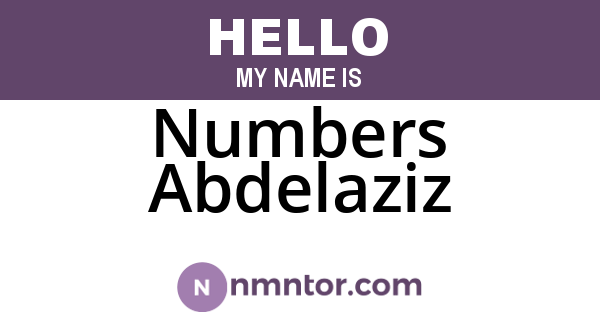 Numbers Abdelaziz